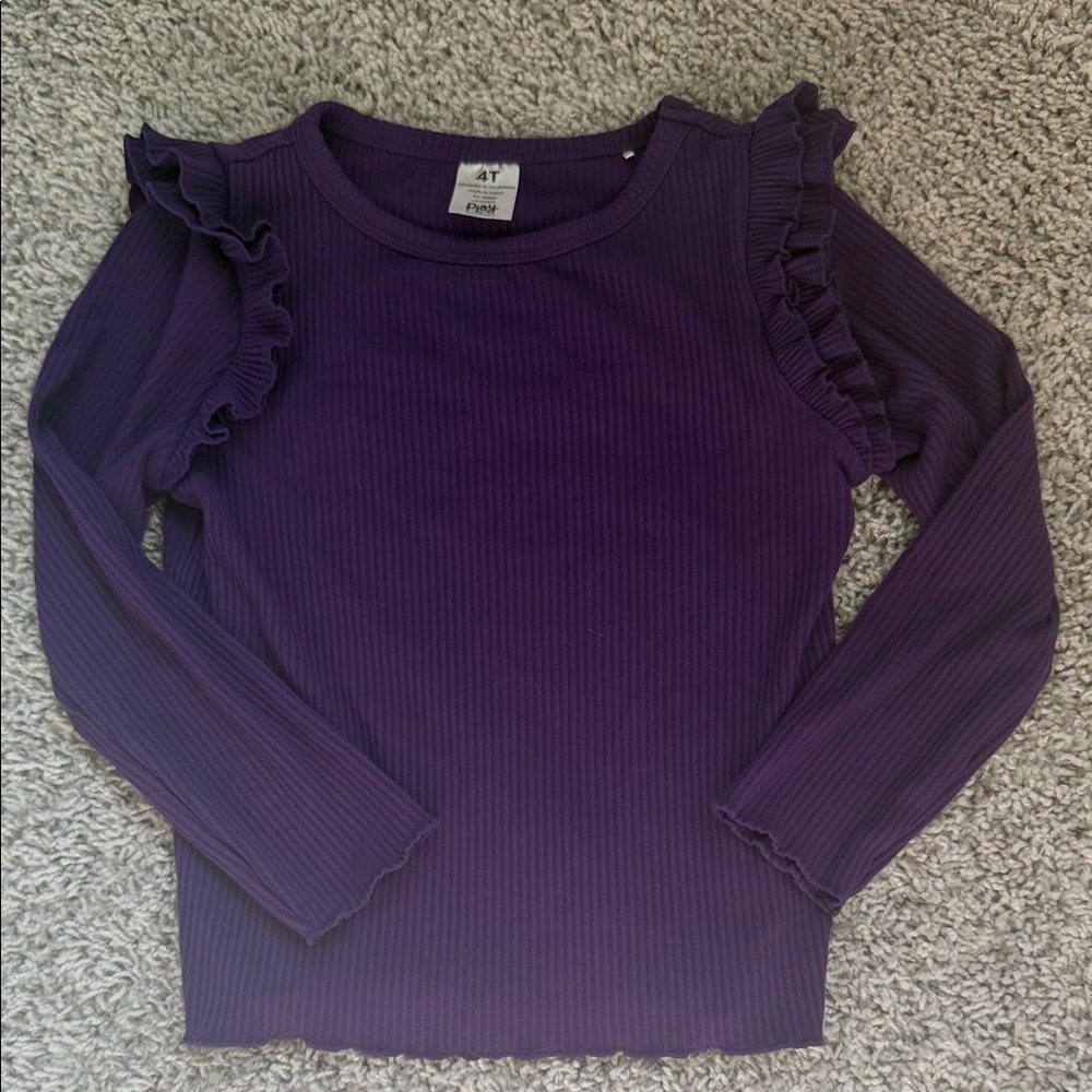 Play by Little Sleepies Ribbed Purple Toddler Tee - 4T